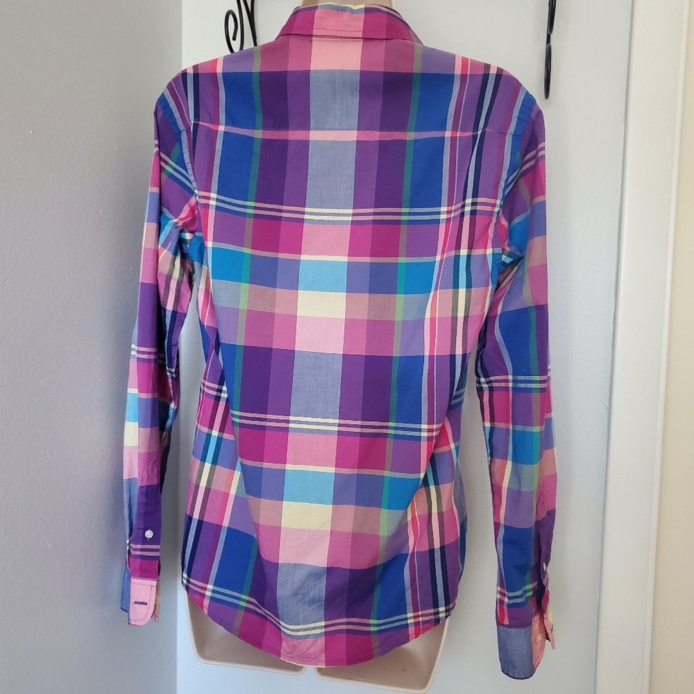 Lauren by Ralph Lauren Purple & Pink Plaid  Shirt - EUC - Picture 2 of 9